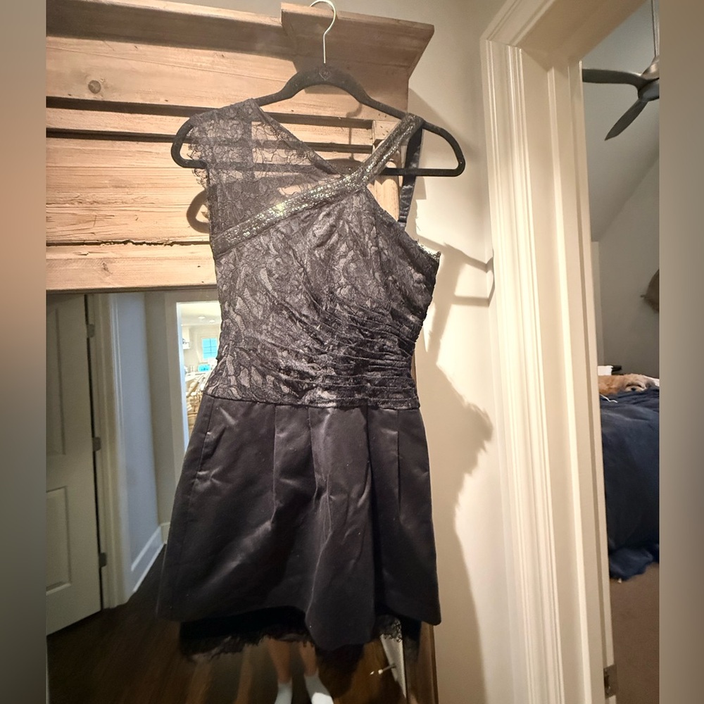 BCBGMaxAzria Black Textured Dress